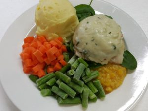 Fish Fillet with White Sauce Plated